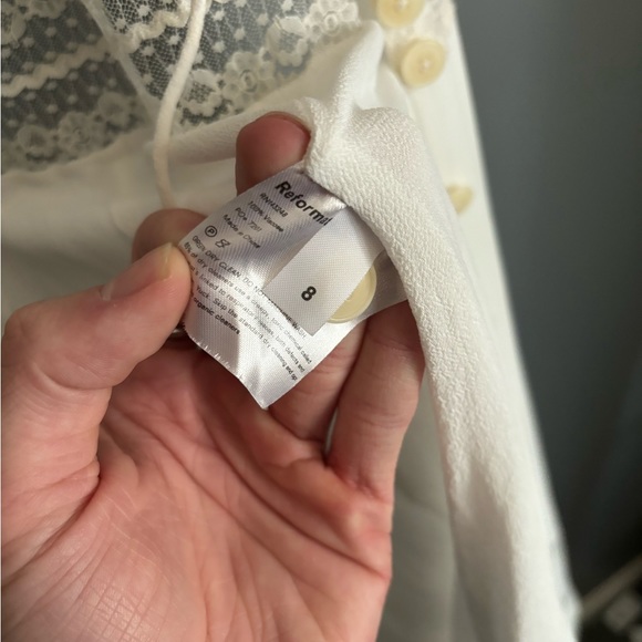 Reformation Garland Lace Trim Dress Womens Size 8 - Picture 5 of 6